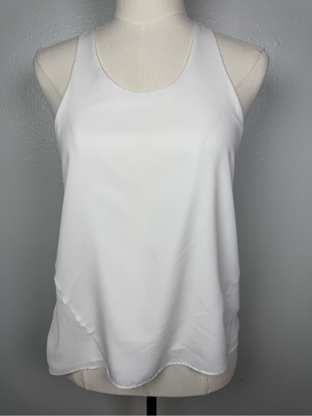 1. STATE Womens Sleeveless Chiffon Scoop Neck Tank Top White Size Small